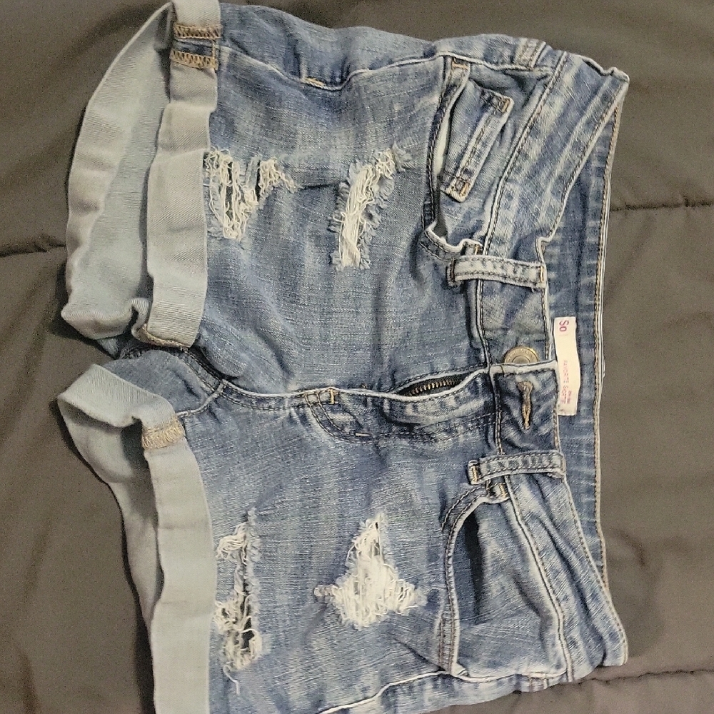 Distressed Denim Shorts